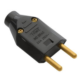 PLUGUE 20A 2P JUNCAO MACHO PRETO FAME