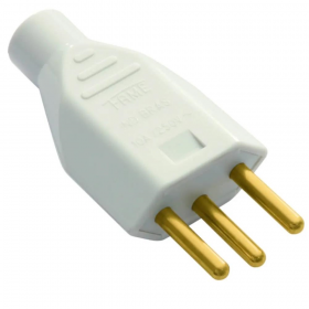 PLUGUE 10A 2P+T JUNCAO MACHO CINZA COD:1729