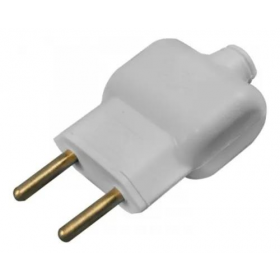 PLUGUE BIPOLAR(2P)MACHO 10A BRANCA PRENSA CABO (14240-BR)ILUMI - PC