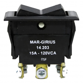 CHAVE GANGORRA BIPOLAR PLASTICO MARGIRIUS 15A-120V 14203 - MG 971