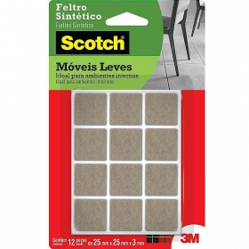 FELTRO ADESIVO QUAD.MARROM PEQ. C/12 3M