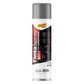 TINTA SPRAY 400ML MUNDIAL PRIME ALTA TEMPERATURA ALUMINIO