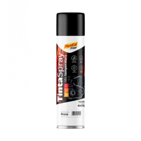 TINTA SPRAY 400ML MUNDIAL PRIME ALTA TEMPERATURA PRETO FOSCO