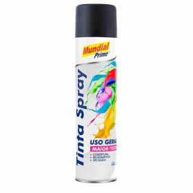 TINTA SPRAY 400ML MUNDIAL PRIME USO GERAL PRETO FOSCO