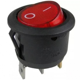 CHAVE GANGORRA UNIPOLAR ON/OFF VERMELHO ( COM ILUMINAÇÃO ) 6A/250V