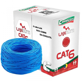 CAIXA CABO DE REDE CAT6 CONDUTTI COM 305 METROS 100% COBRE