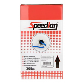 CAIXA CABO CFTV COM 305 METROS SPEEDLAN AZUL 4X24 AWG