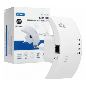 REPETIDOR DE SINAL WIFI 300MBPS EXTENSOR E AMPLIFICADOR 2.4GHZ BRANCO KNUP