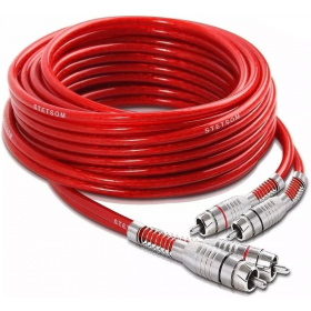 CABO AUTOMOTIVO BLINDADO 2+2 RCA PROF. 5METROS VERMELHO MXT - 8.1.388