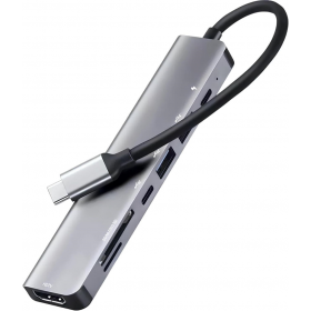 HUB USB-C (7 EM 1), CONECTE HDMI (4K30HZ), PORTA PD 3.0 TYPE C DE ATE 100W