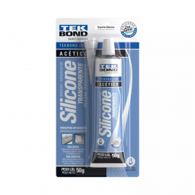 ADESIVO DE SILICONE ACETICO 50G TRANSPARENTE BLISTER TEKBOND