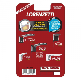 RESISTÊNCIA ACQUA STORM ULTRA/ ACQUA DUO ULTRA/ ACQUA STAR ULTRA/ ACQUA JET ULTRA ACQUA WAVE ULTRA 6800W 220V 3065A LORENZETTI