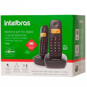 TELEFONE S/FIO INTELBRAS COMBO  CENTRAL + RAMAL TS2512