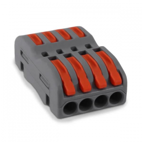 CONECTOR DE EMENDA AUTOMATICO KV223 - 4 VIAS CABOS 0,08 A 4,0MM ATE 32A SIBRATEC 13455