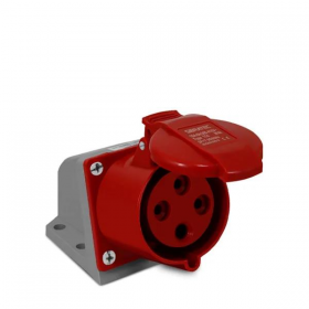 TOMADA SOBREPOR 114 3P+T 6H 380VAC/16A VERMELHO IP44 - SIBRATEC