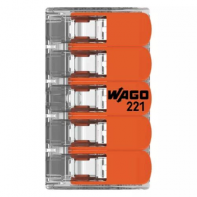 CONECTOR WAGO 05 POLOS 4MM 221-415 UNIDADE