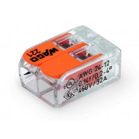 CONECTOR WAGO 02 POLOS 4MM 221-412 UNIDADE