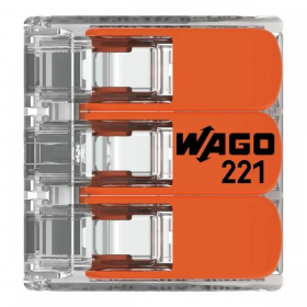 CONECTOR WAGO 03 POLOS 4MM 221-413 UNIDADE