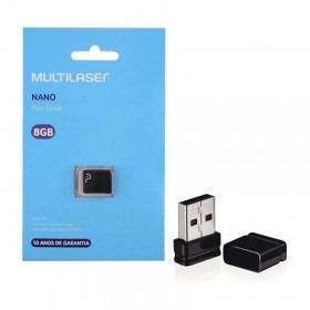 PENDRIVE NANO PRETO 8GB MULTILASER
