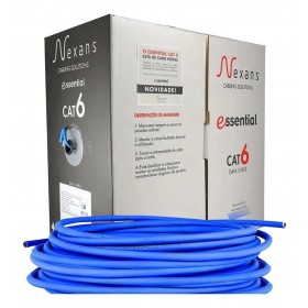 CAIXA CABO REDE 305MTS NEXANS CAT6 AZUL, - CAIXA
