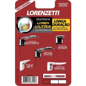 RESISTÊNCIA LORENZETTI ACQUA STORM ULTRA/ ACQUA DUO ULTRA/ ACQUA STAR ULTRA/ ACQUA JET ULTRA ACQUA WAVE ULTRA 7800W 220V 3065 B